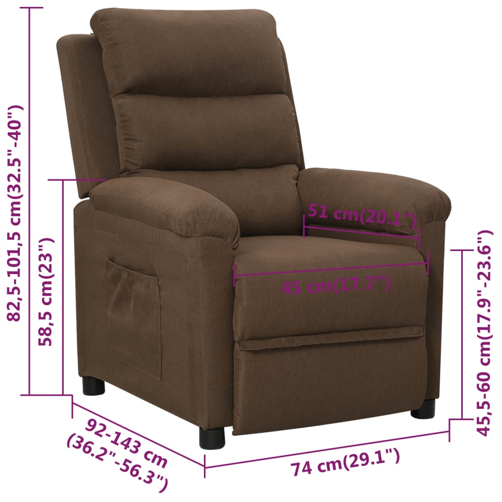 Fauteuil inclinable Marron Tissu - XIOS