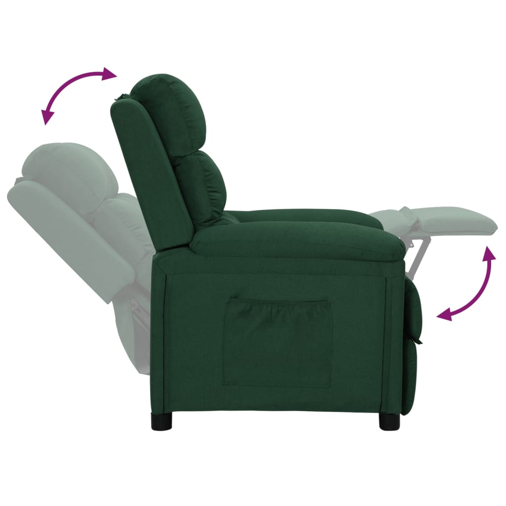 Fauteuil inclinable Vert foncé Tissu - XIOS
