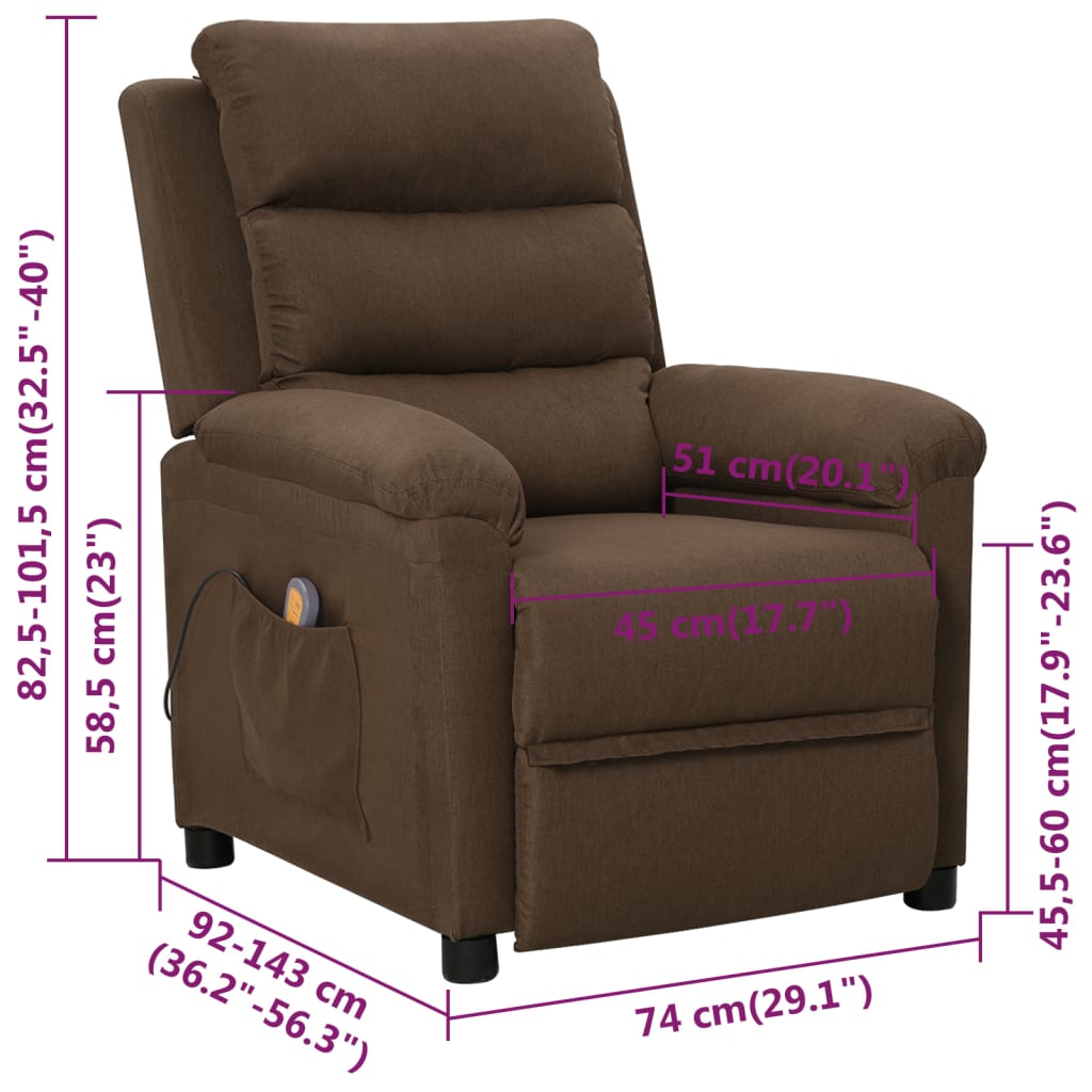 Fauteuil de massage Marron Tissu