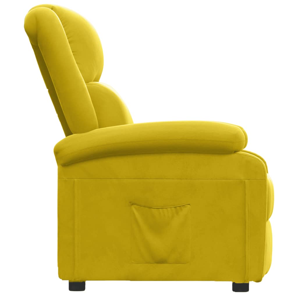 Fauteuil inclinable jaune velours - XIOS