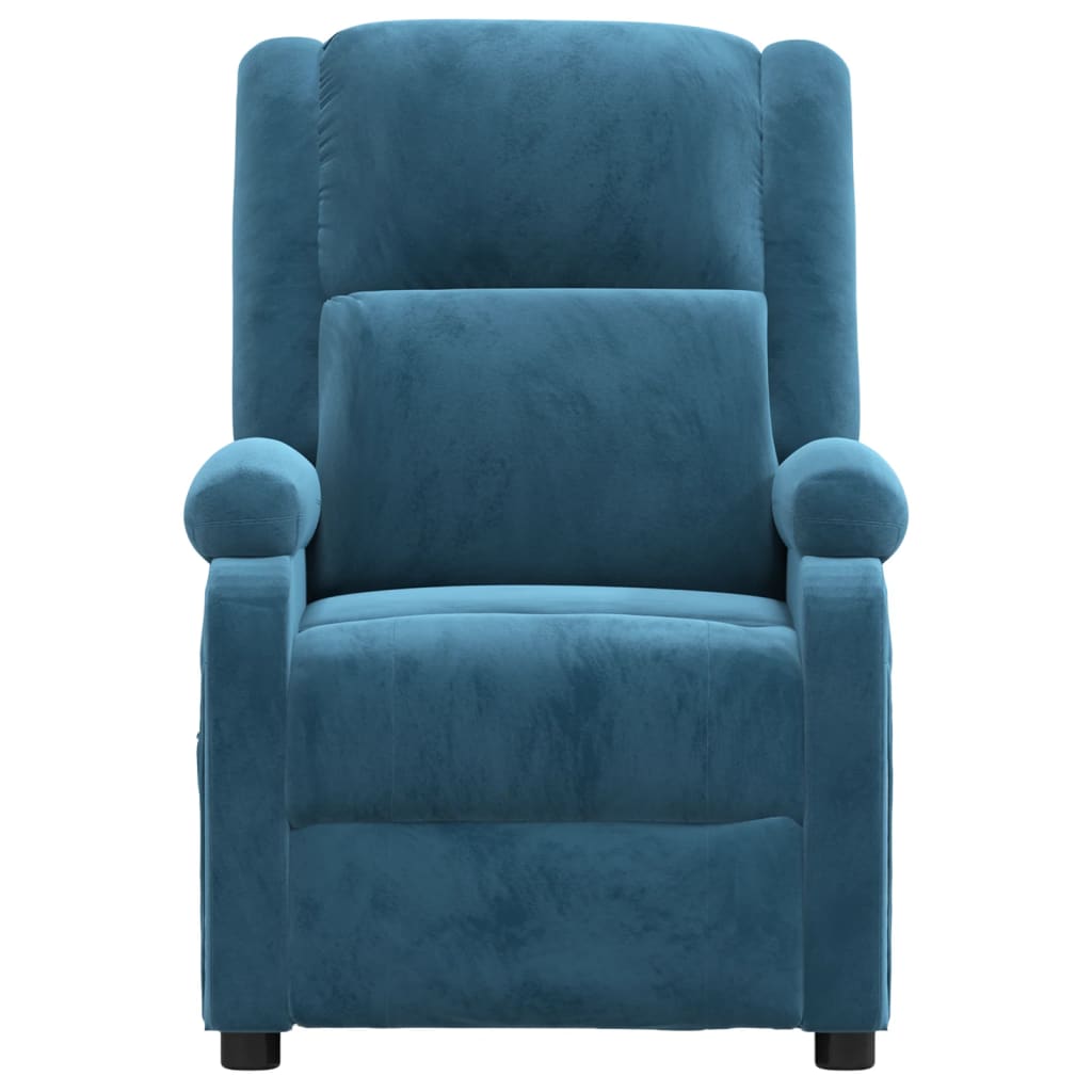 Fauteuil inclinable bleu velours - XIOS