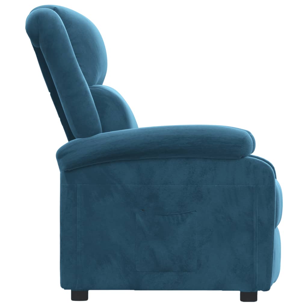 Fauteuil inclinable bleu velours - XIOS