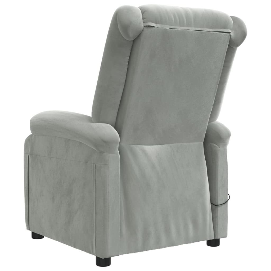 Fauteuil de massage gris clair velours Fauteuils électriques vidaXL