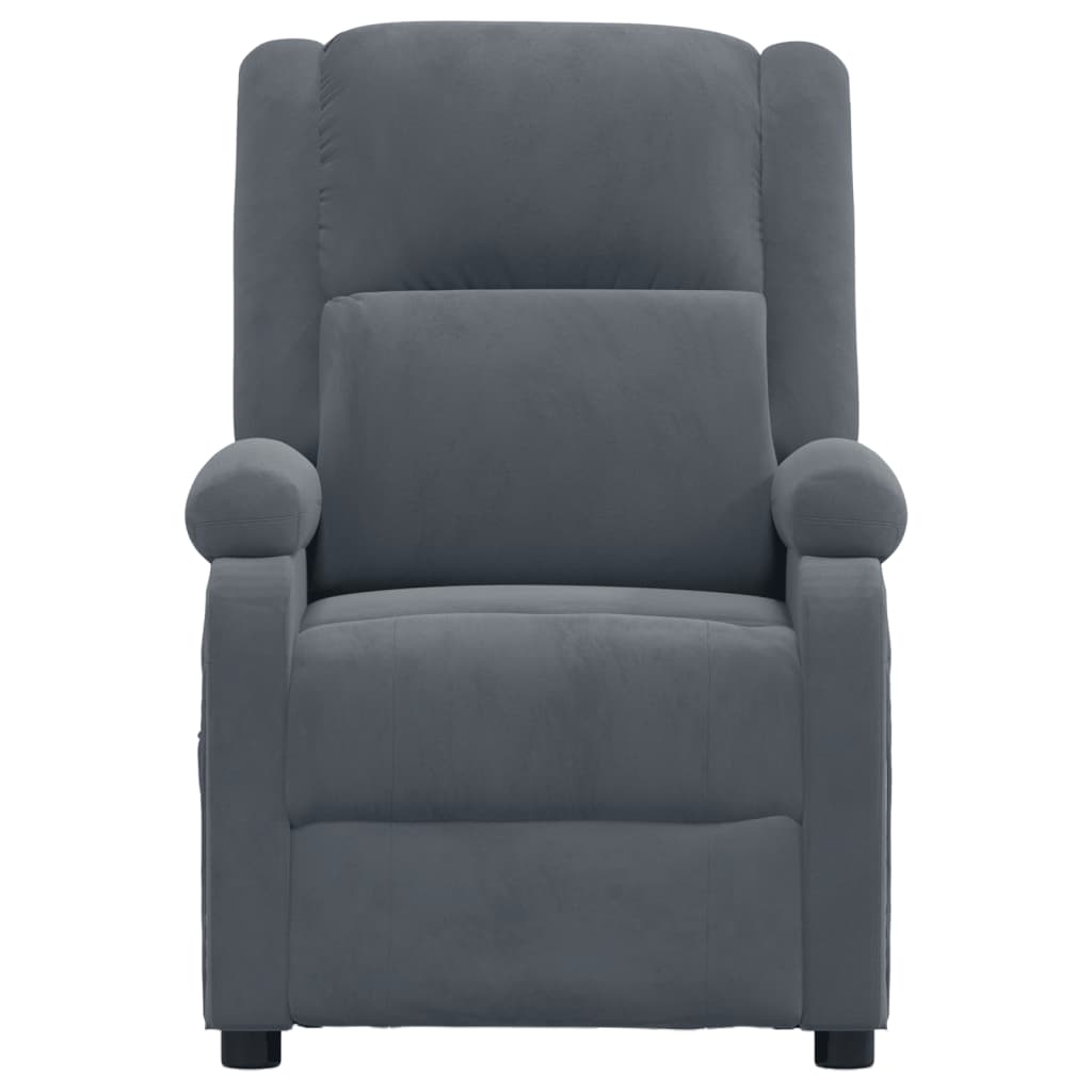 Fauteuil de massage Gris foncé velours Fauteuils électriques vidaXL