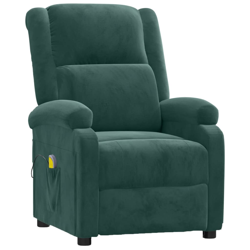 Fauteuil de massage Vert foncé velours