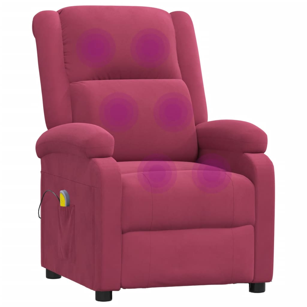 Fauteuil de massage Rouge bordeaux Velours - XIOS