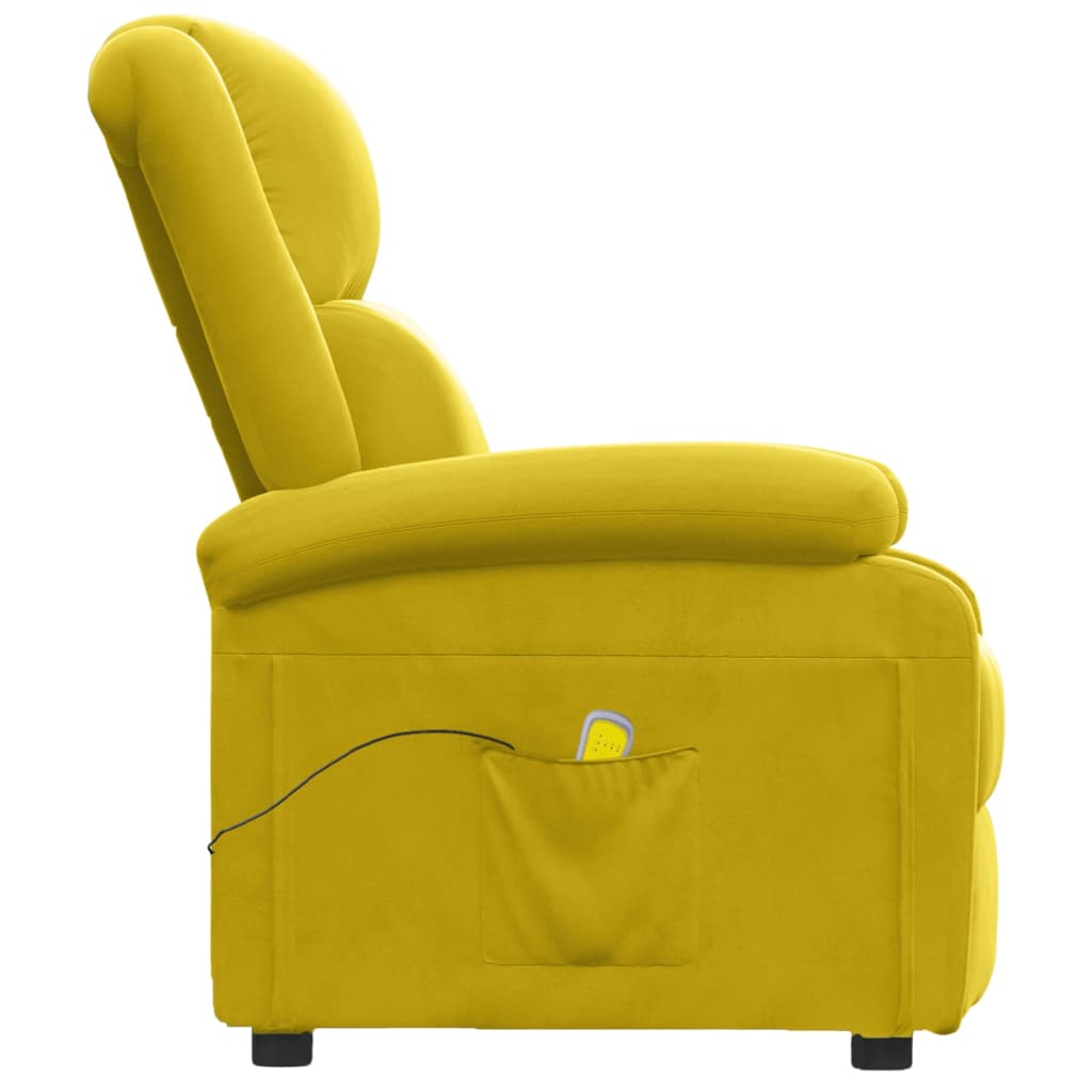 Fauteuil de massage Jaune Velours Fauteuils électriques vidaXL