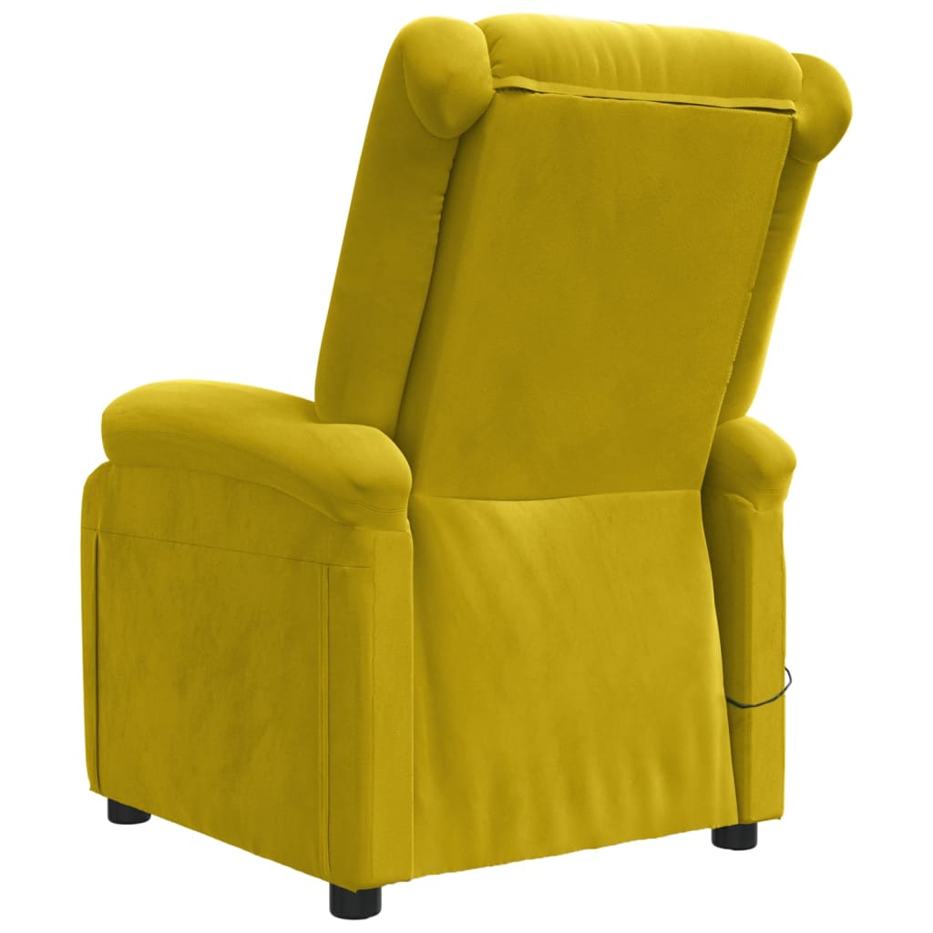 Fauteuil de massage Jaune Velours Fauteuils électriques vidaXL