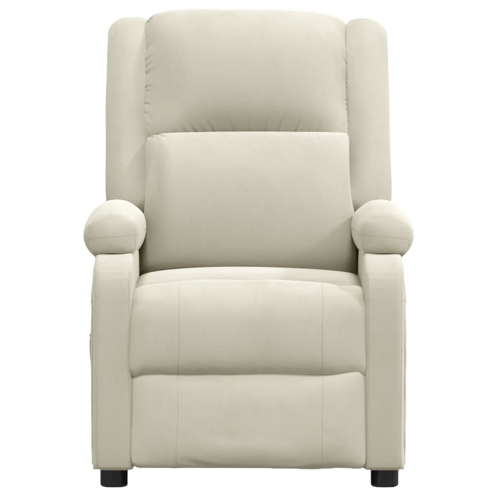 Fauteuil de massage Crème Velours Fauteuils électriques vidaXL