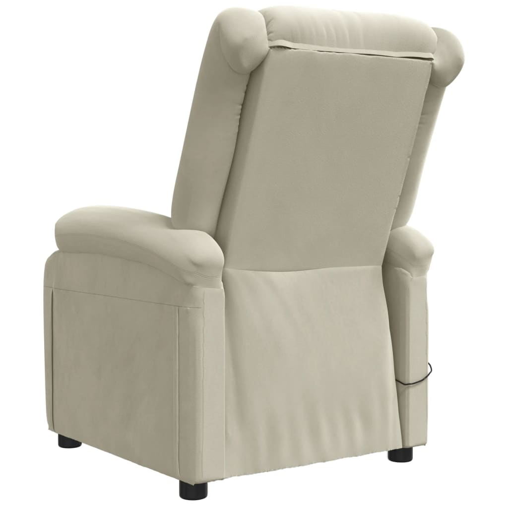 Fauteuil de massage Crème Velours Fauteuils électriques vidaXL