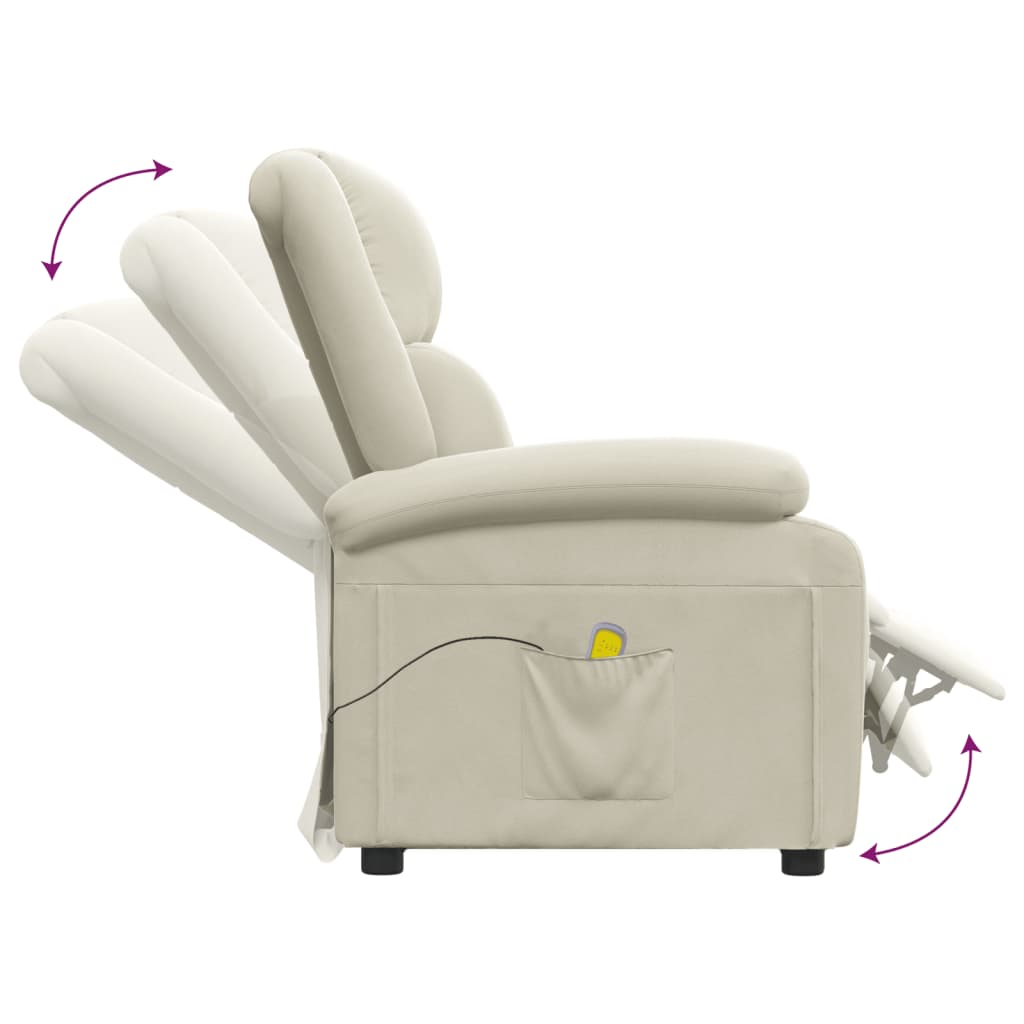 Fauteuil de massage Crème Velours Fauteuils électriques vidaXL