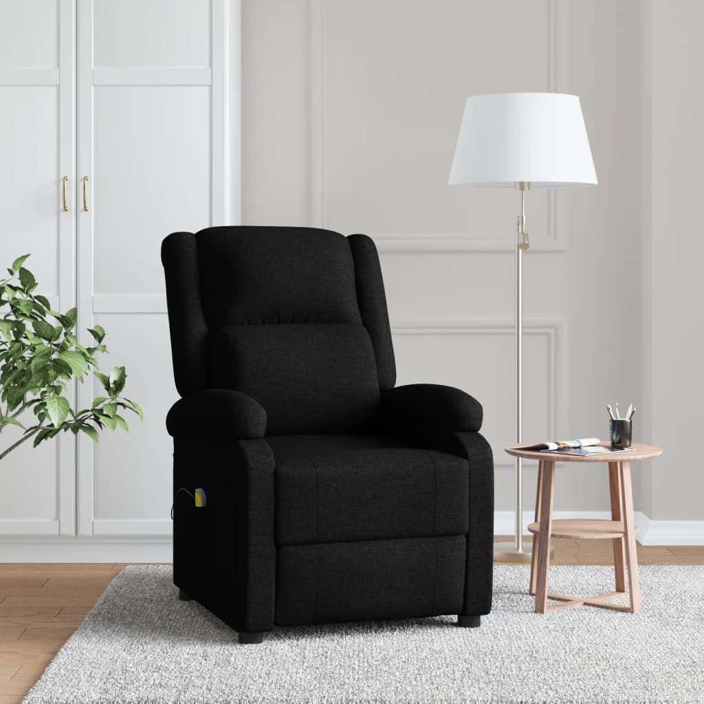 Fauteuil de massage Noir Tissu Fauteuils électriques vidaXL