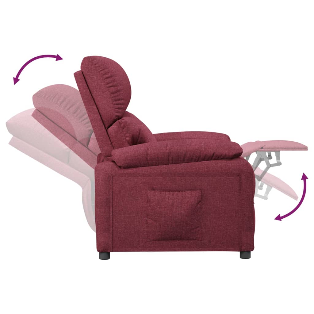 Fauteuil inclinable Rouge bordeaux Tissu - XIOS