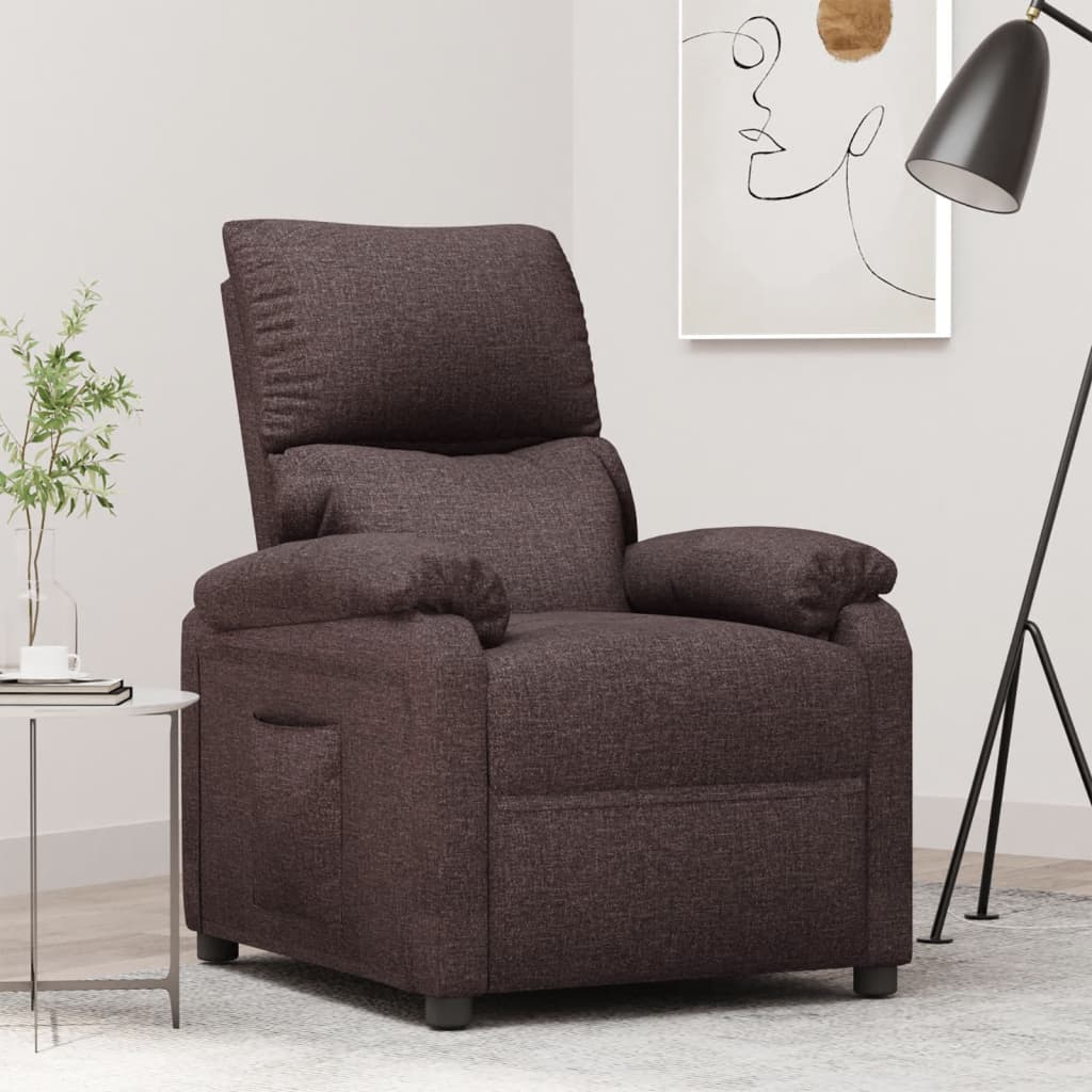 Fauteuil inclinable Marron foncé Tissu - XIOS