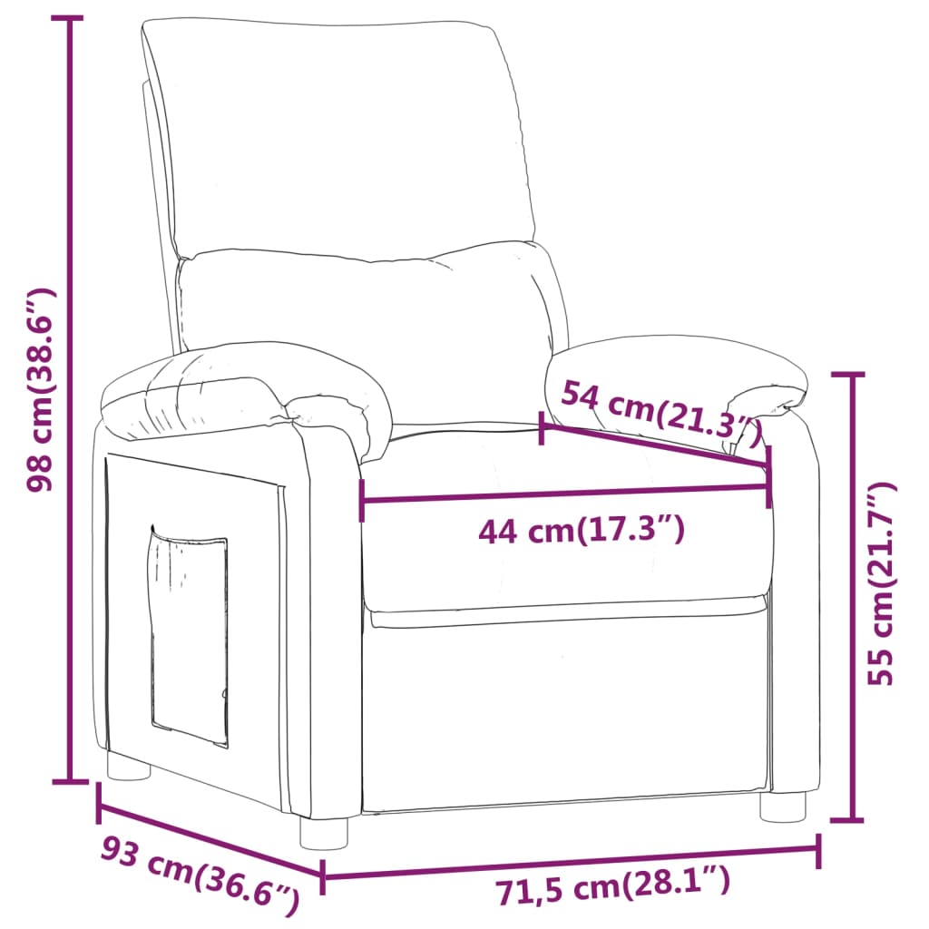 Fauteuil inclinable Taupe Tissu - XIOS