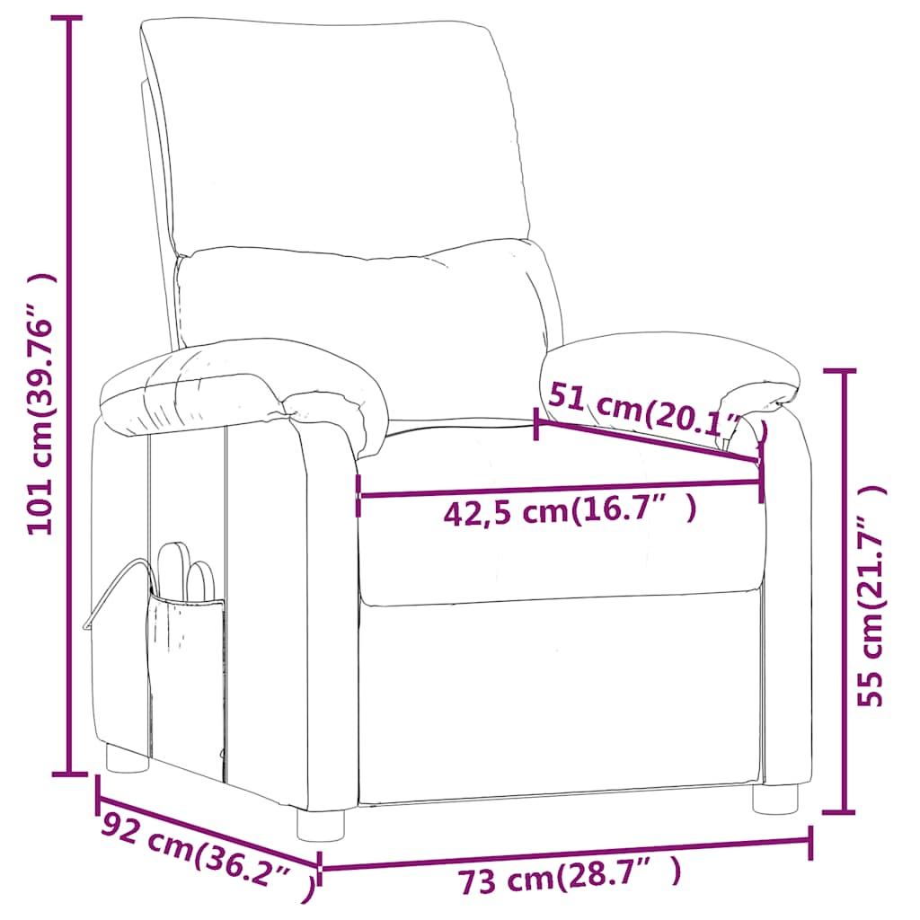 Fauteuil de massage Rouge bordeaux Tissu