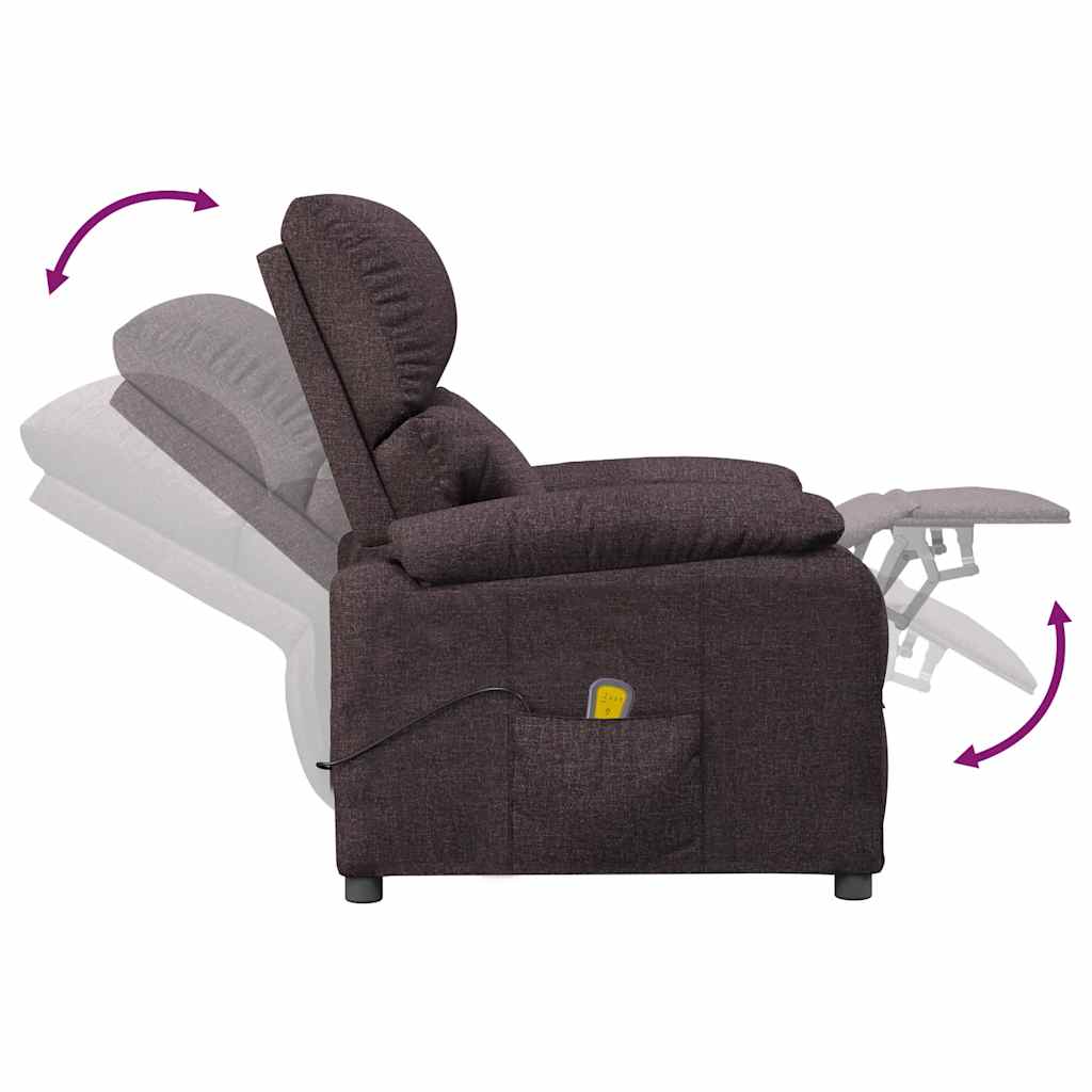 Fauteuil de massage Marron foncé Tissu - XIOS