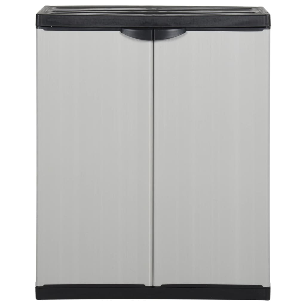Armoire de rangement de jardin 1 étagère Gris/noir 68x40x85 cm