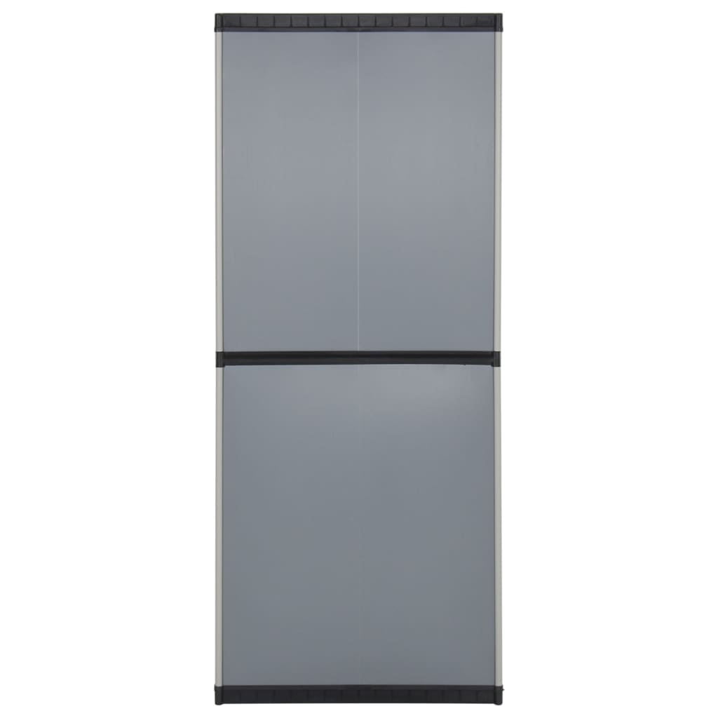 Armoire de rangement de jardin 3 étagères Gris/noir 68x40x168cm - XIOS