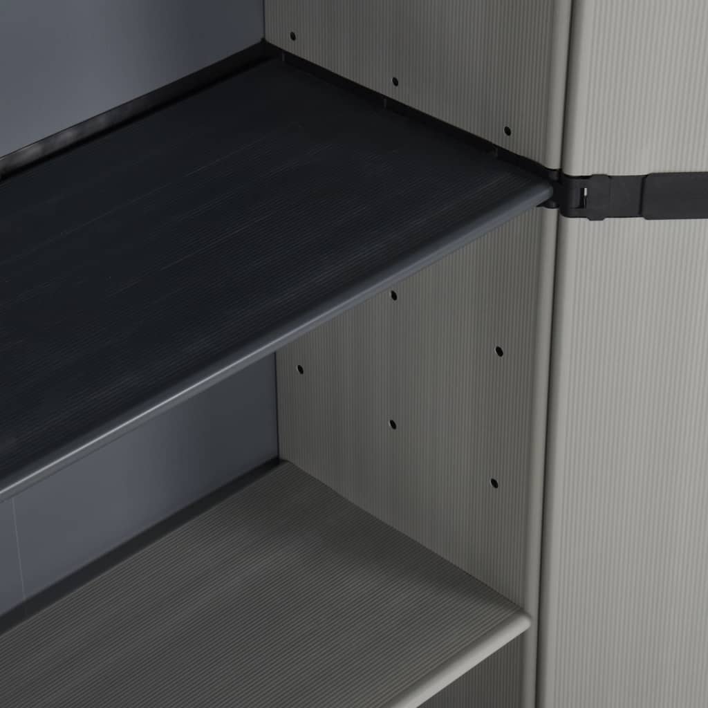 Armoire de rangement de jardin 3 étagères Gris/noir 68x40x168cm - XIOS