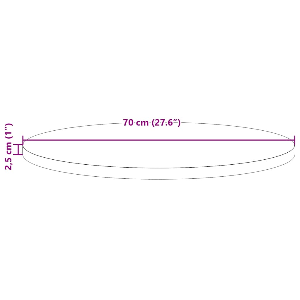 Dessus de table Ø70x2,5 cm Bois de pin massif - XIOS