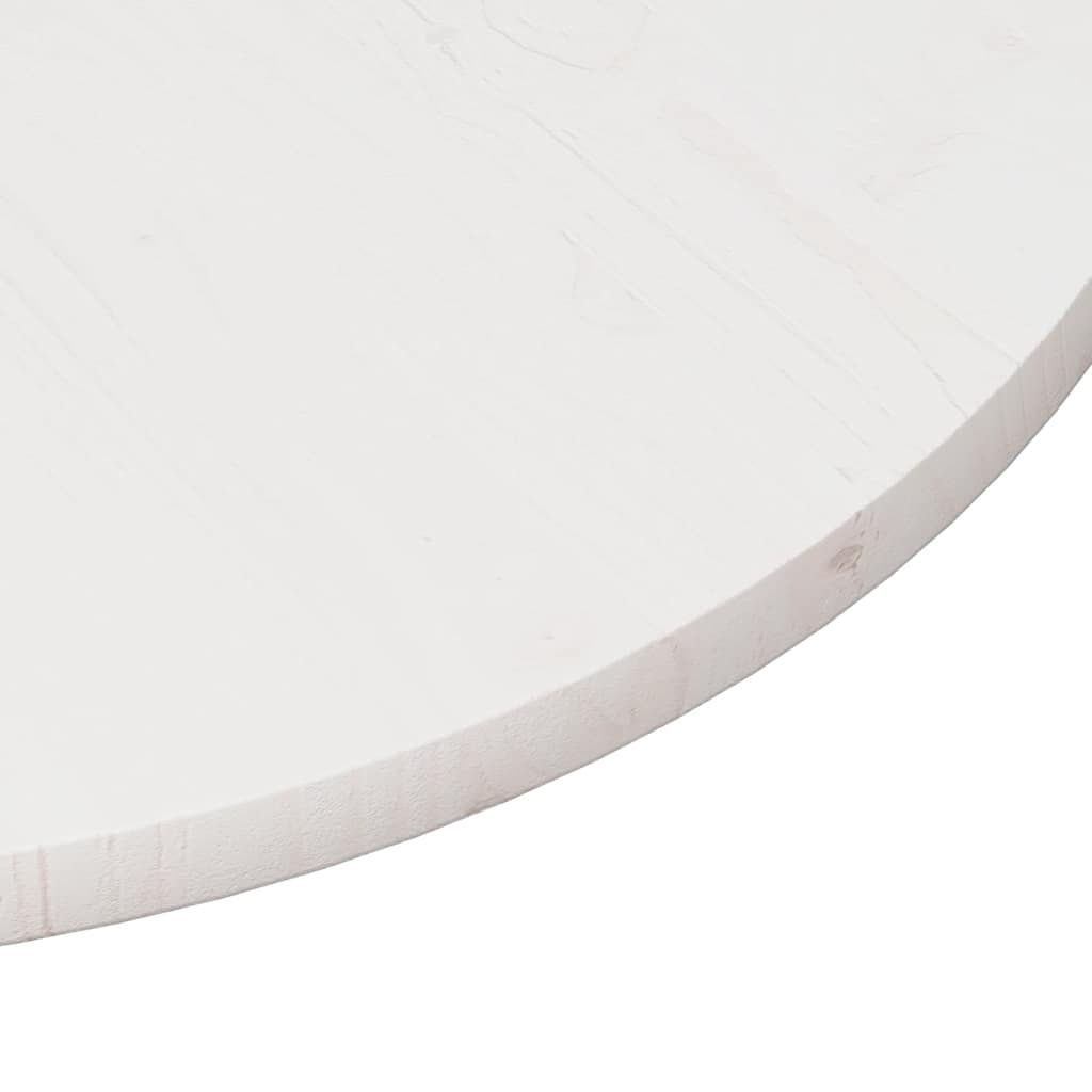 Dessus de table Blanc Ø80x2,5 cm Bois de pin massif - XIOS