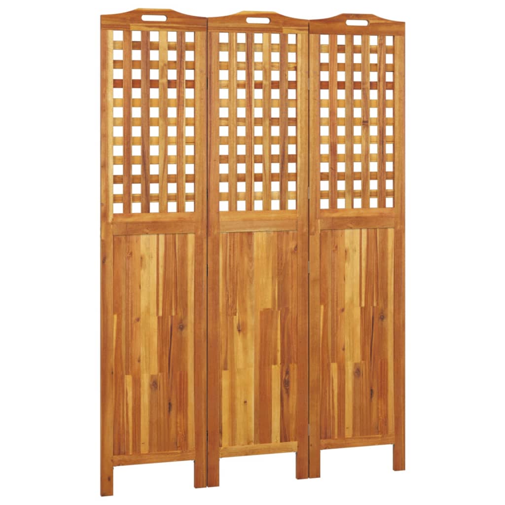 Cloison de séparation 3 panneaux 121,5x2x180 cm Bois d'acacia XIOS