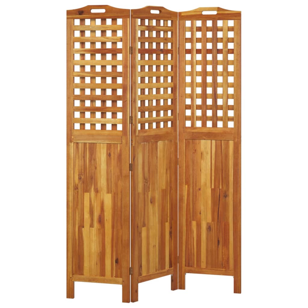 Cloison de séparation 3 panneaux 121,5x2x180 cm Bois d'acacia XIOS