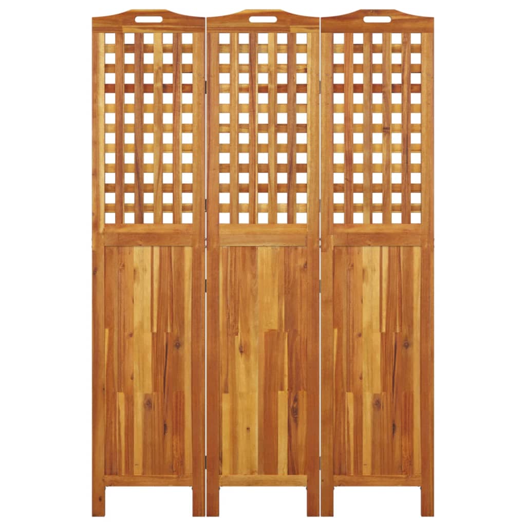 Cloison de séparation 3 panneaux 121,5x2x180 cm Bois d'acacia XIOS