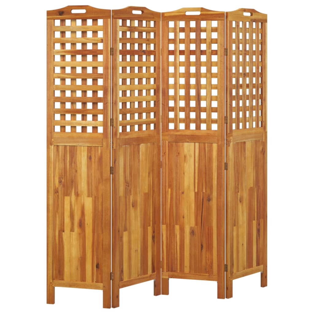 Cloison de séparation 4 panneaux 162x2x180 cm Bois d'acacia - XIOS