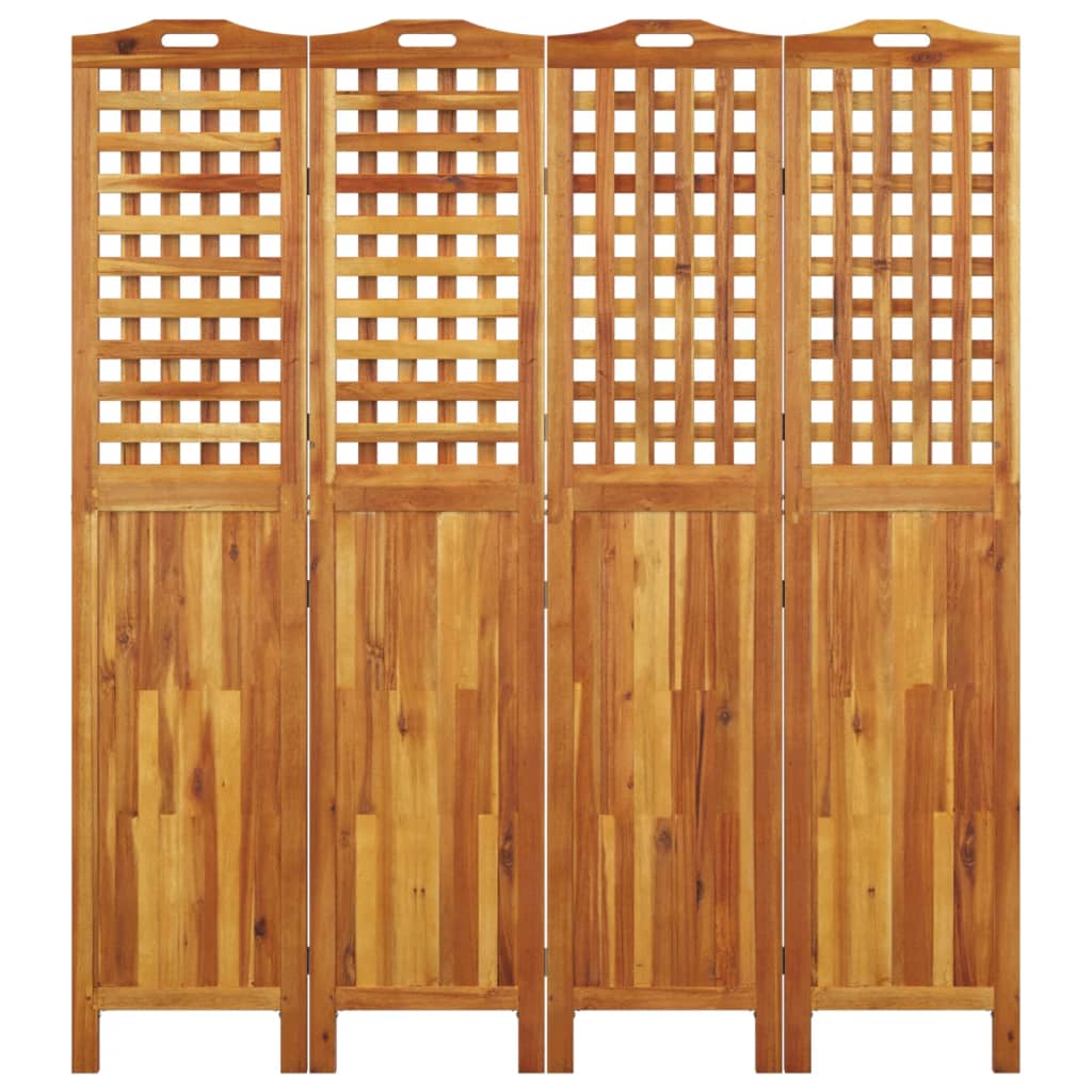 Cloison de séparation 4 panneaux 162x2x180 cm Bois d'acacia - XIOS