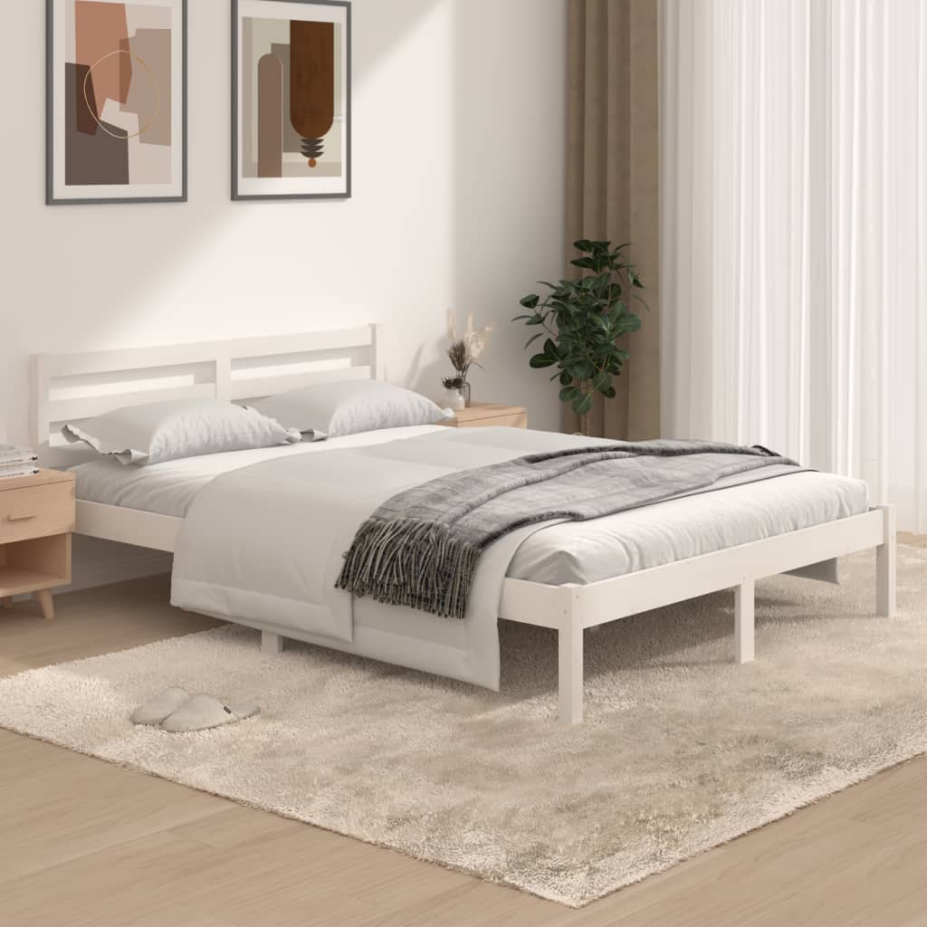 Cadre de lit sans matelas 135x190 cm blanc - XIOS