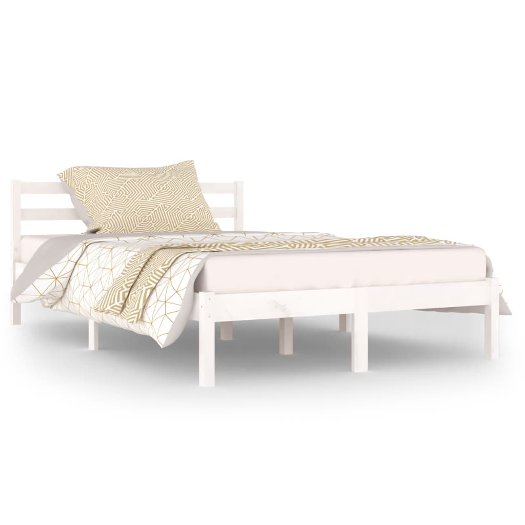 Cadre de lit sans matelas bois de pin massif 120x200 cm blanc - XIOS