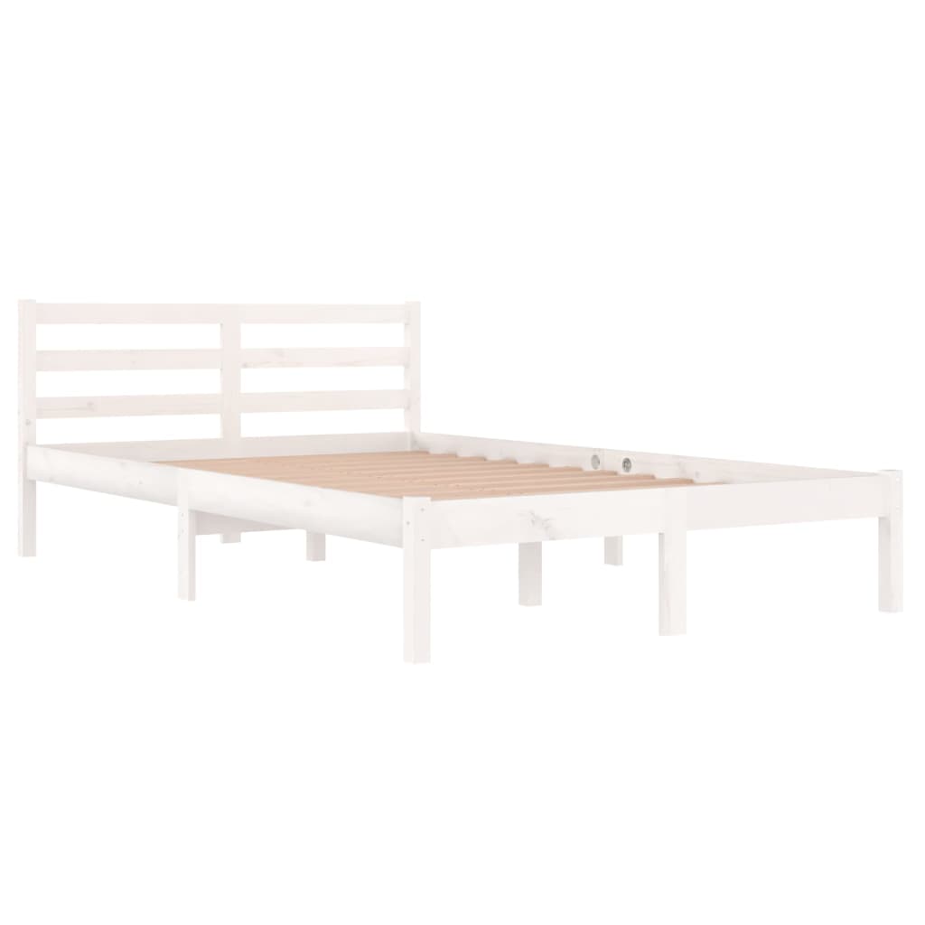 Cadre de lit sans matelas bois de pin massif 120x200 cm blanc - XIOS