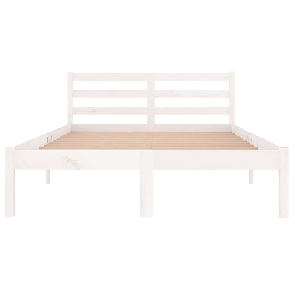 Cadre de lit sans matelas bois de pin massif 120x200 cm blanc - XIOS
