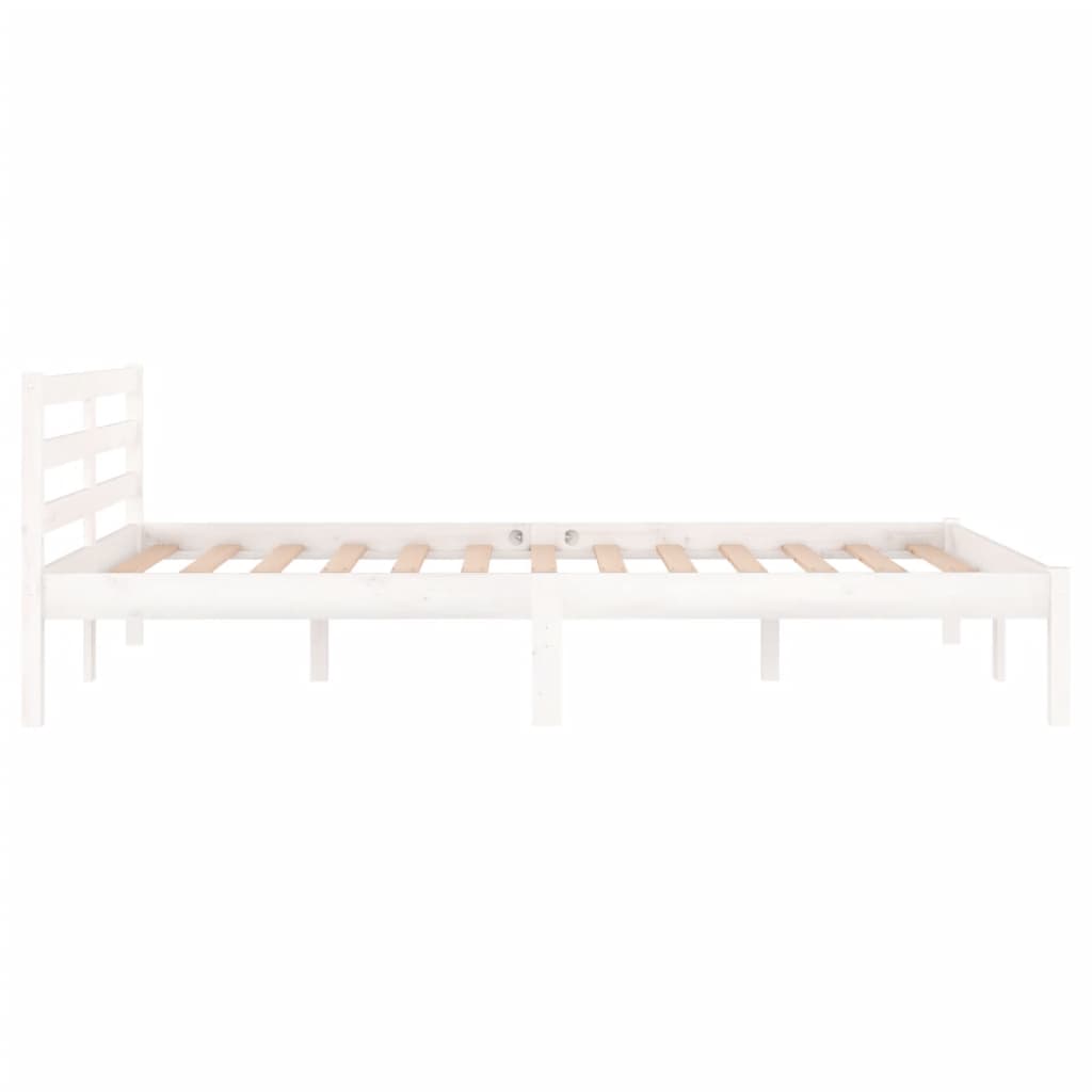 Cadre de lit sans matelas bois de pin massif 120x200 cm blanc - XIOS