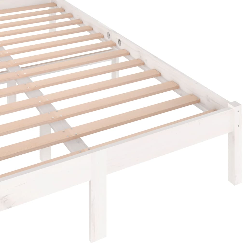 Cadre de lit sans matelas bois de pin massif 120x200 cm blanc - XIOS