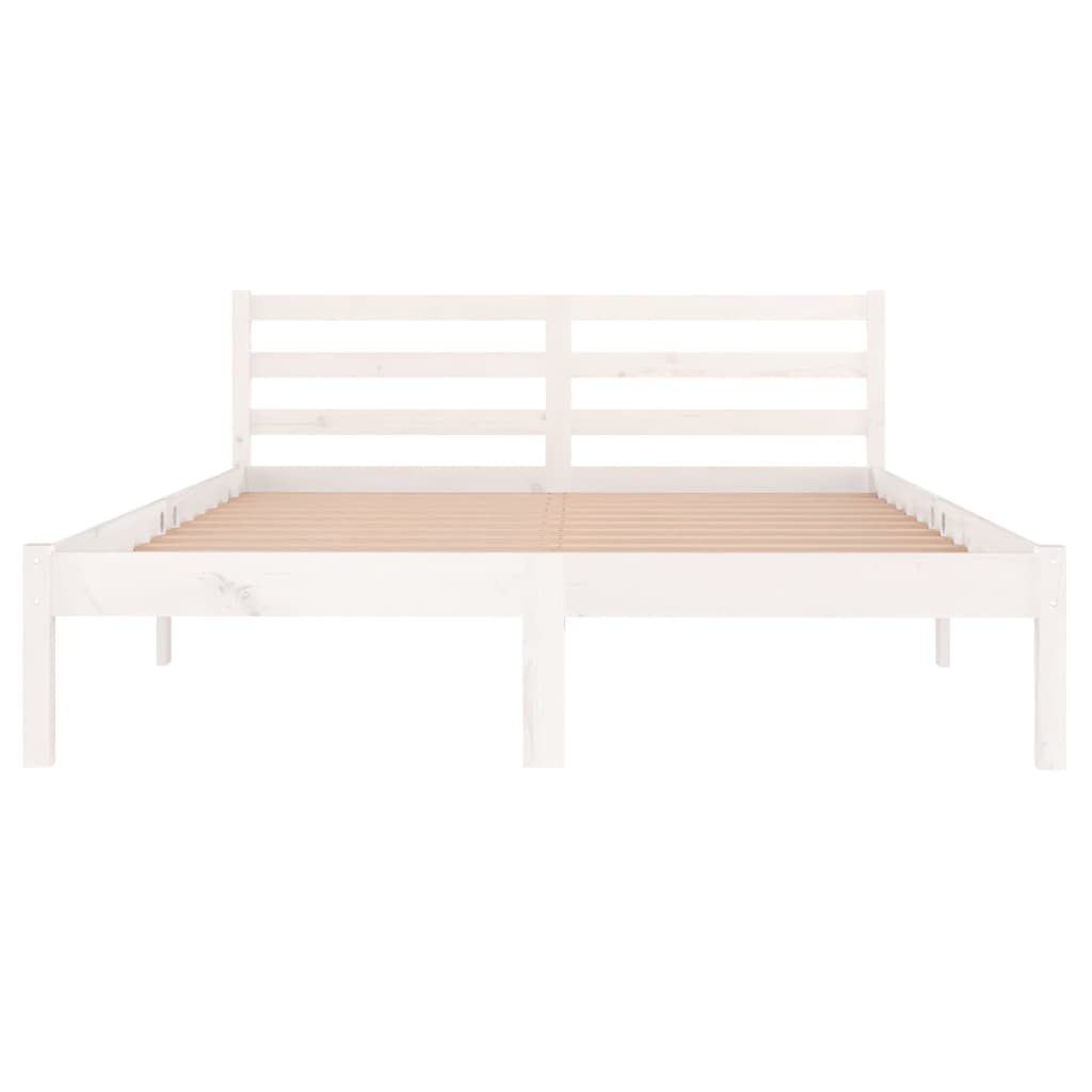 Cadre de lit sans matelas bois de pin massif 140x200 cm blanc - XIOS