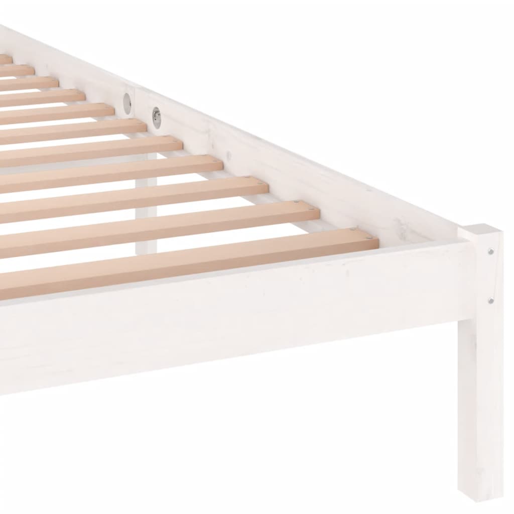 Cadre de lit sans matelas bois de pin massif 140x200 cm blanc - XIOS