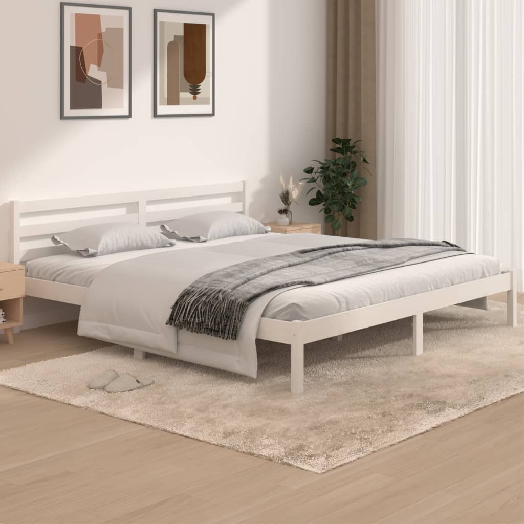 Cadre de lit sans matelas 180x200 cm blanc - XIOS
