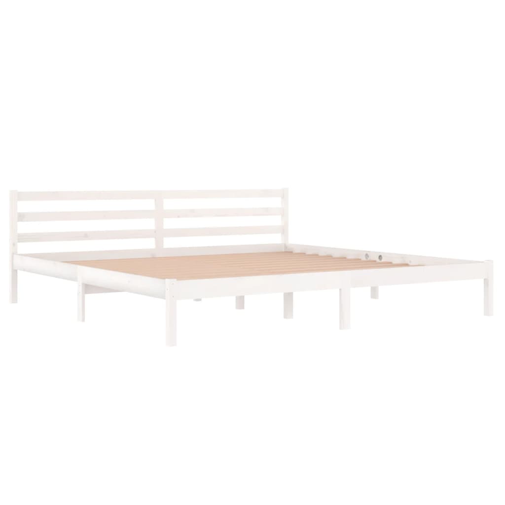 Cadre de lit sans matelas bois massif de pin 200x200 cm blanc - XIOS