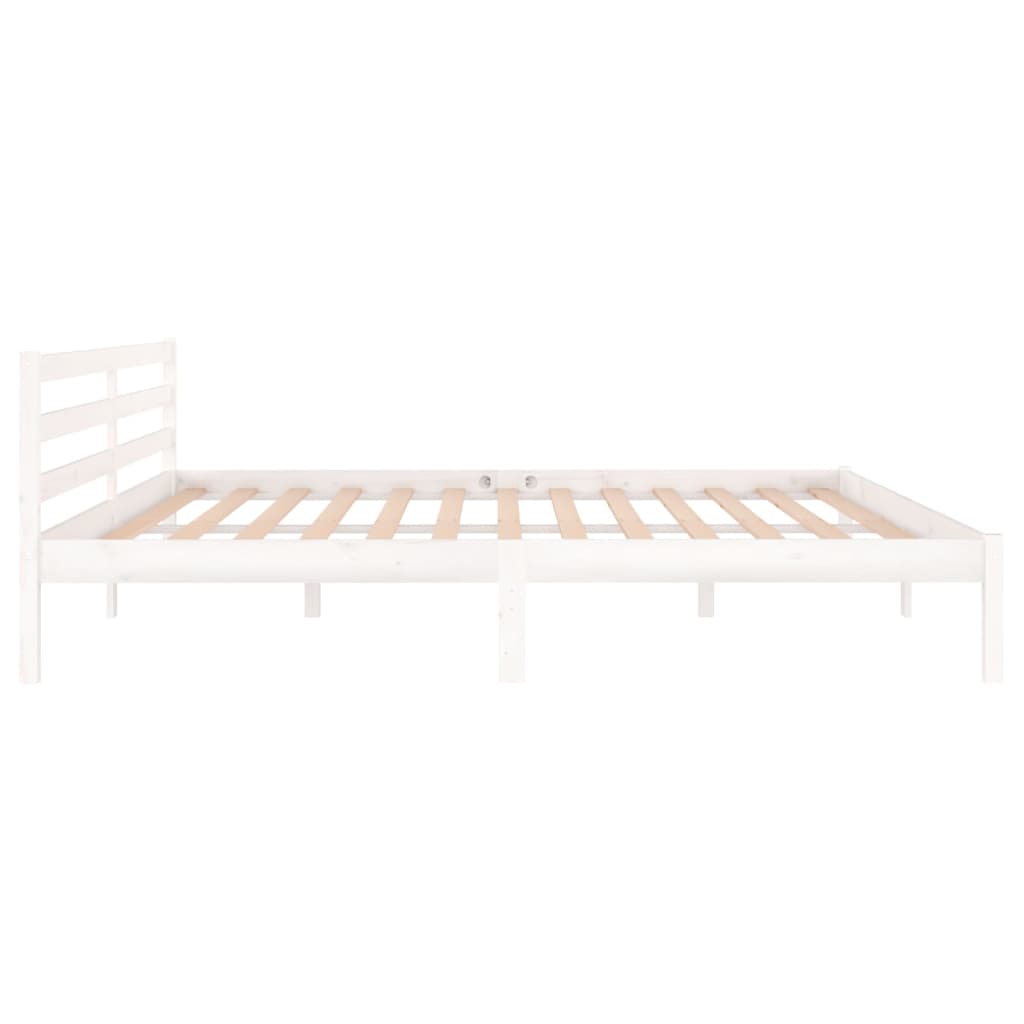 Cadre de lit sans matelas bois massif de pin 200x200 cm blanc - XIOS