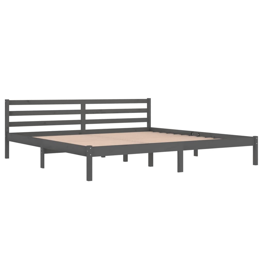 Cadre de lit sans matelas bois massif de pin 200x200 cm gris - XIOS