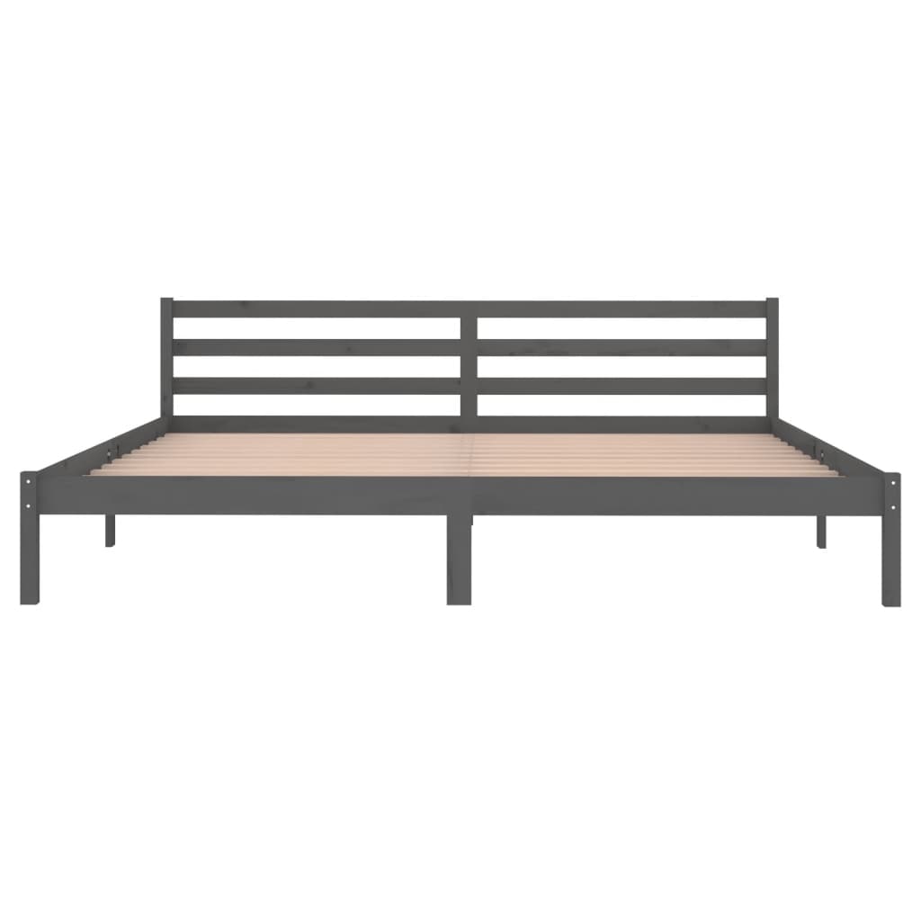 Cadre de lit sans matelas bois massif de pin 200x200 cm gris - XIOS