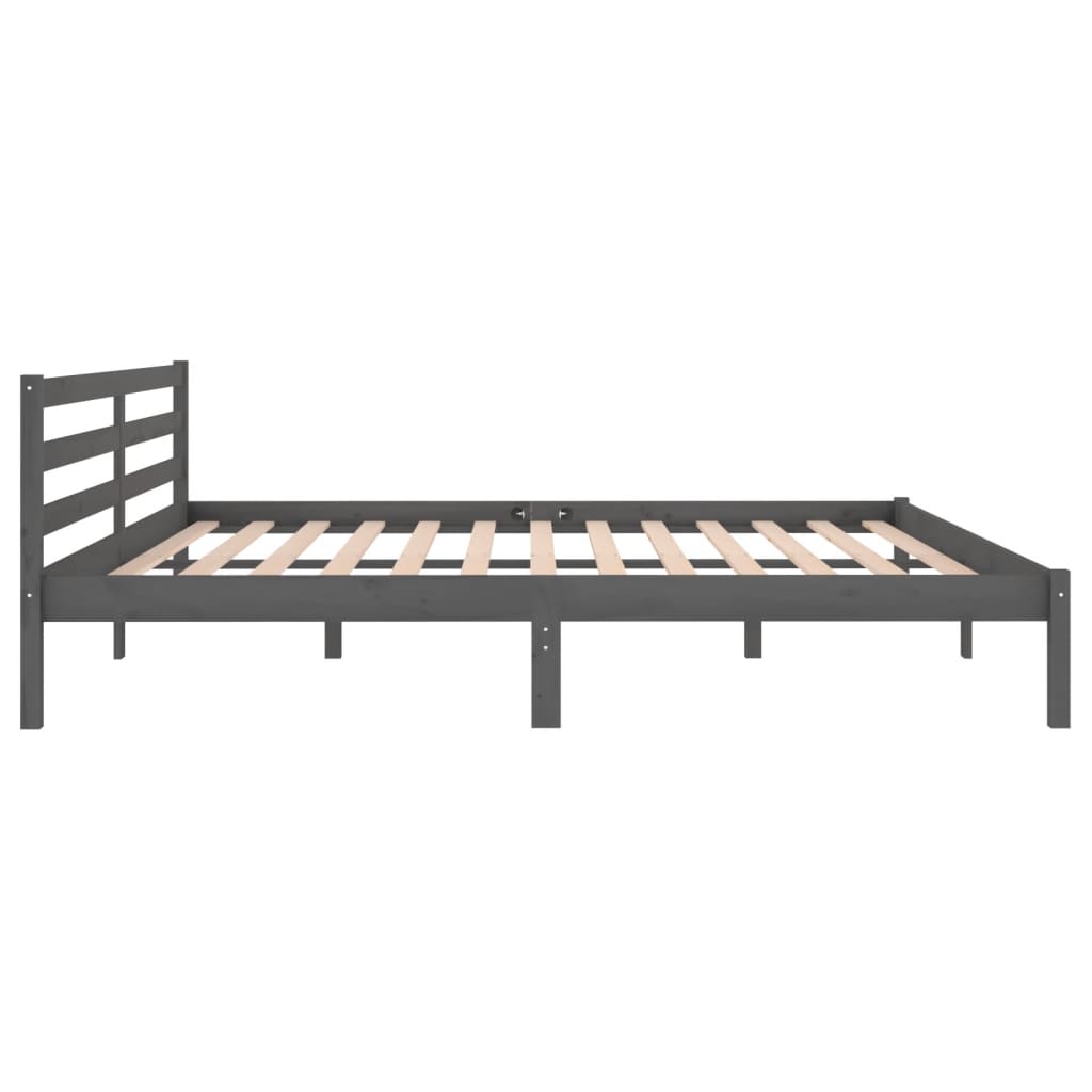Cadre de lit sans matelas bois massif de pin 200x200 cm gris - XIOS