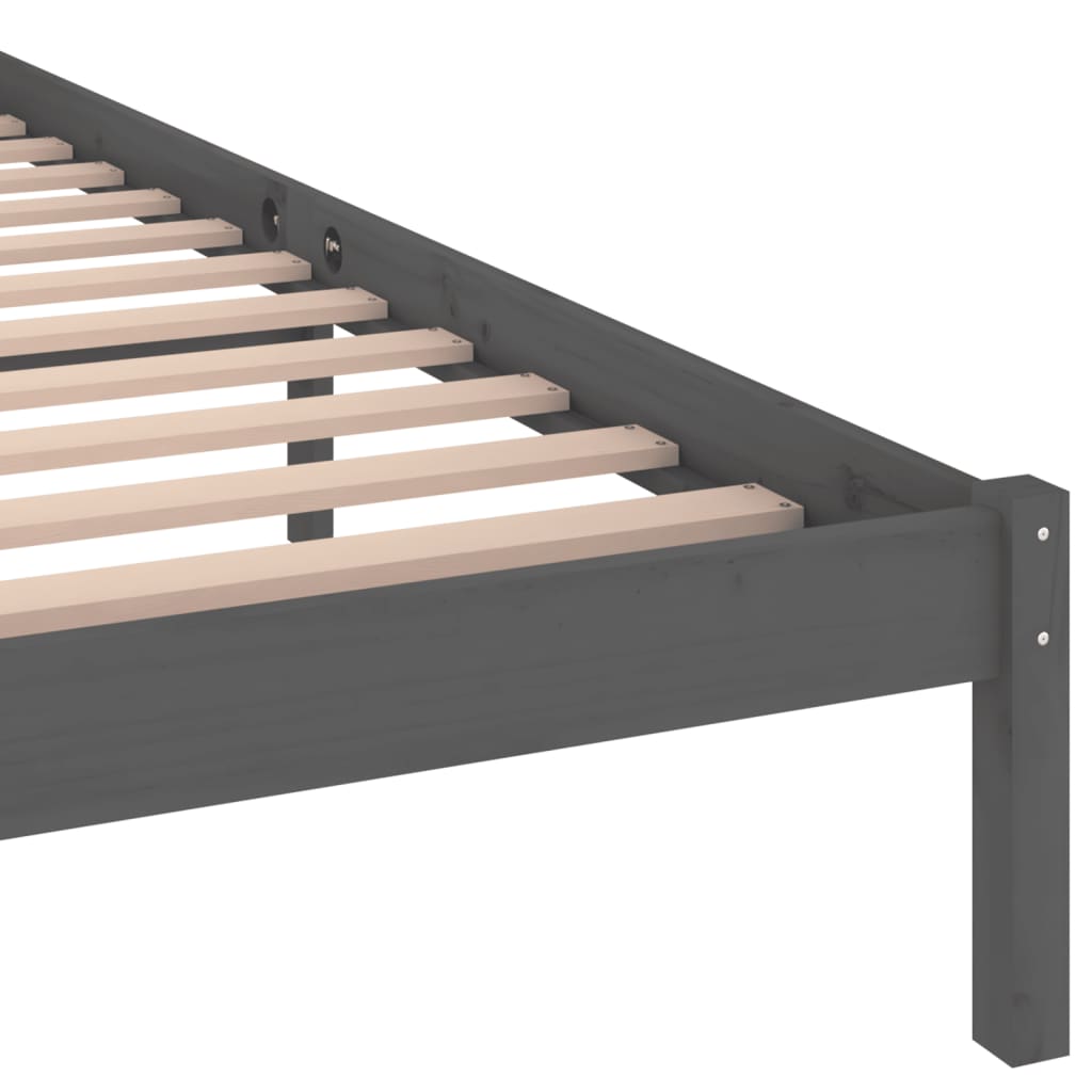 Cadre de lit sans matelas bois massif de pin 200x200 cm gris - XIOS