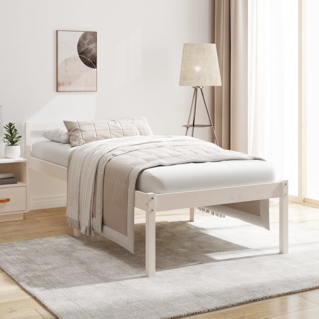 Lit pour personne âgée sans matelas blanc 90x190 cm - XIOS