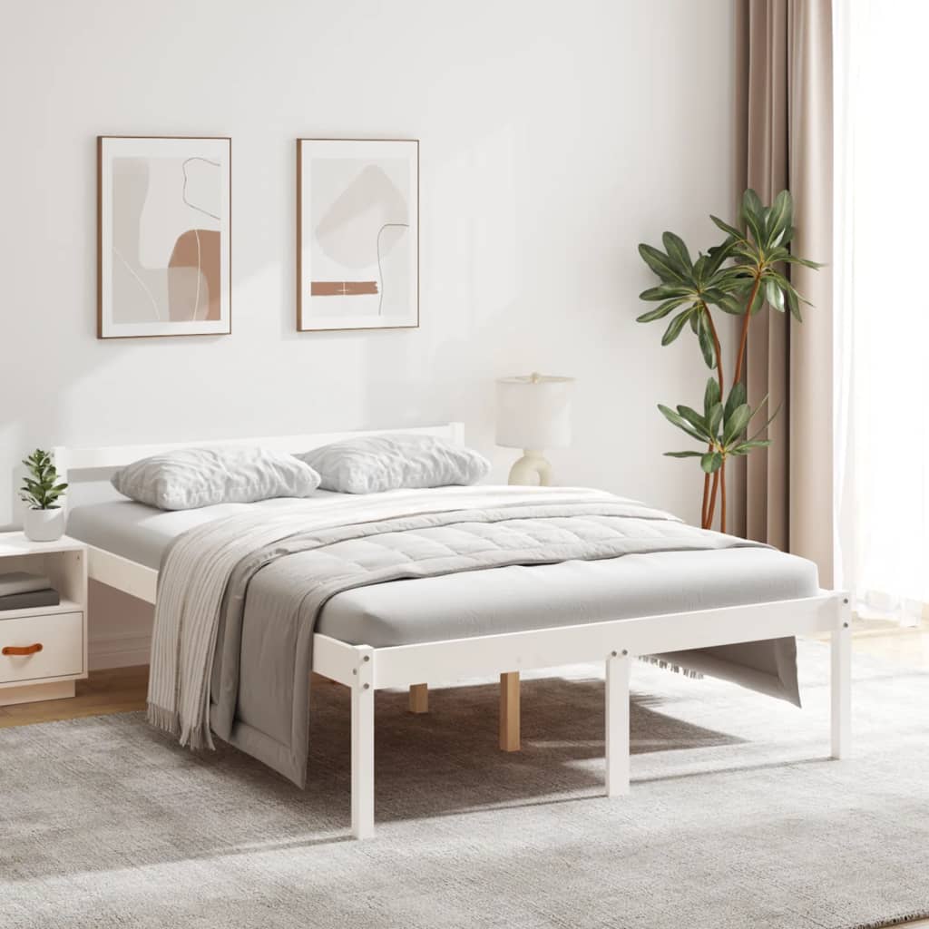 Lit pour personne âgée sans matelas blanc 135x190 cm - XIOS