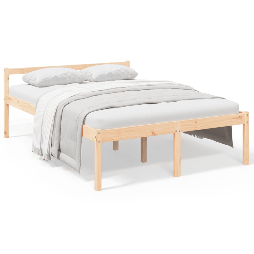 Lit pour personne âgée sans matelas 140x190 cm bois pin massif - XIOS