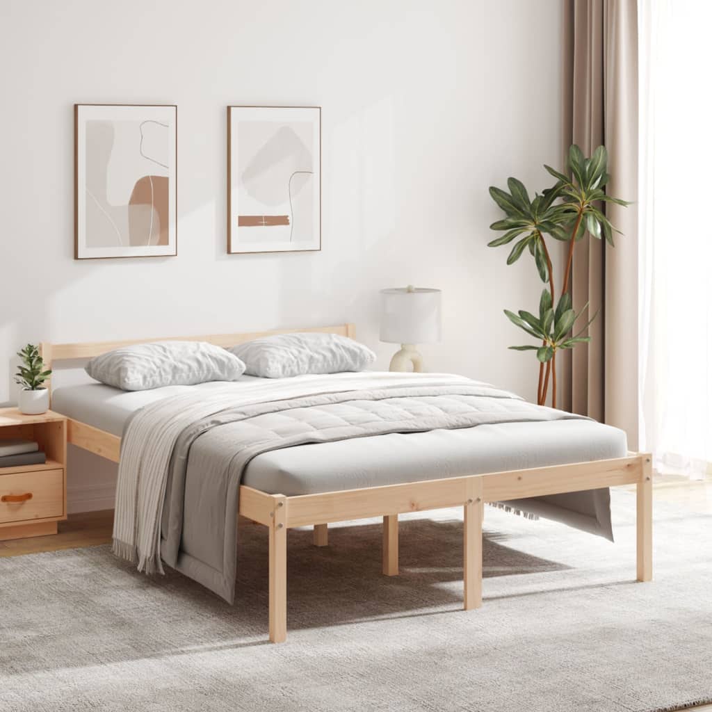 Lit pour personne âgée sans matelas 140x190 cm bois pin massif - XIOS